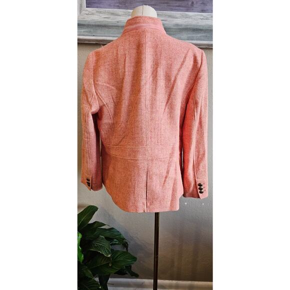 NEW Talbots Shelted Wool Blend Career Jacket Blazer Coral Orange Women 16 Petite - Picture 2 of 6